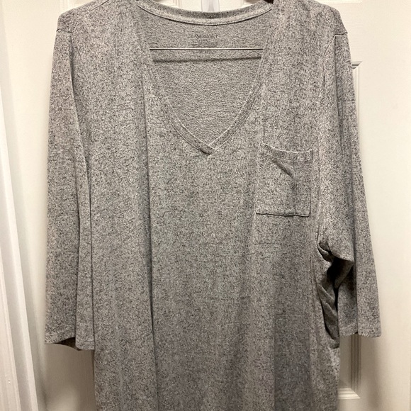Lane Bryant Heather Gray V Neck Shirt - Picture 1 of 3